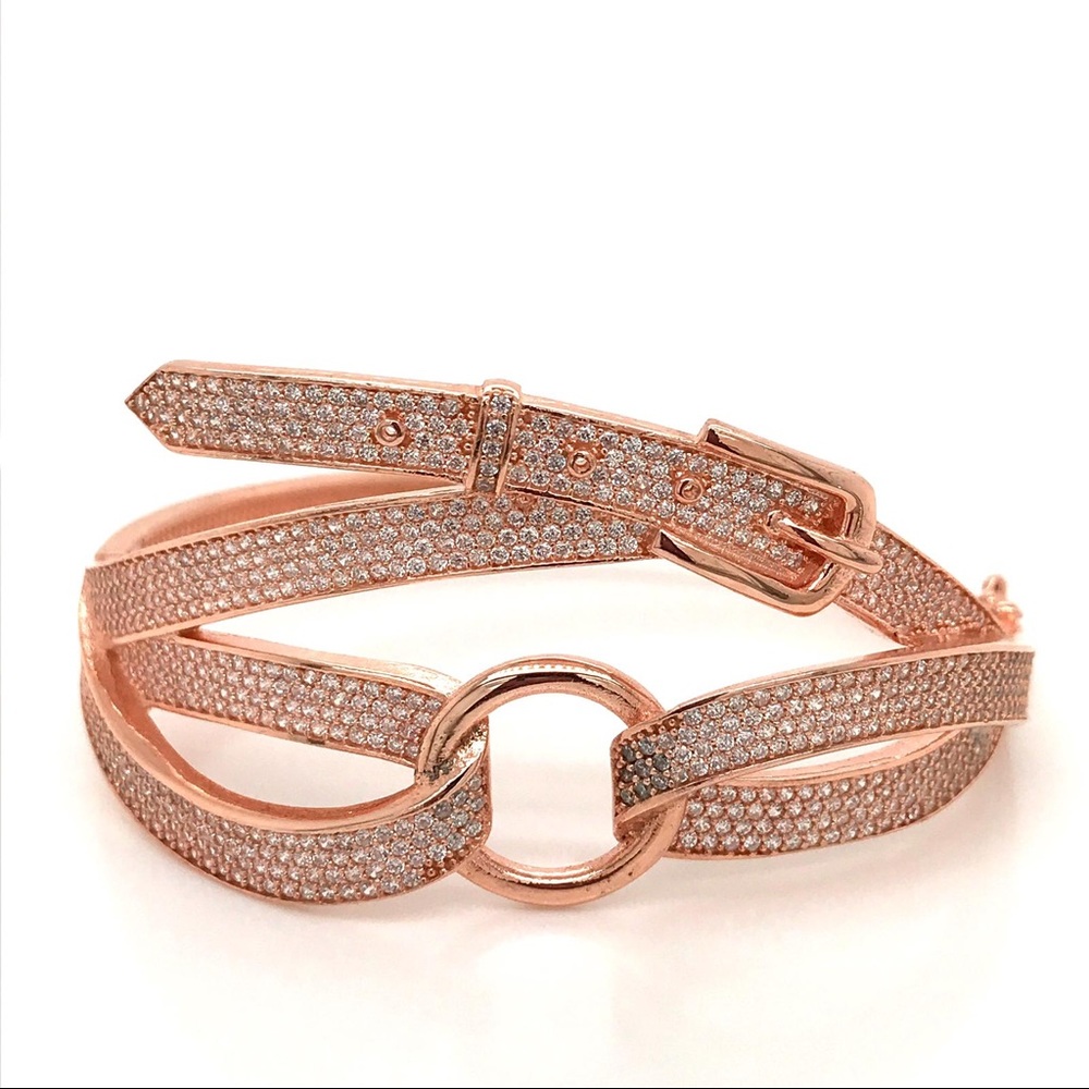 Belt Model Rose Gold color Swarovski Bracelet 925.